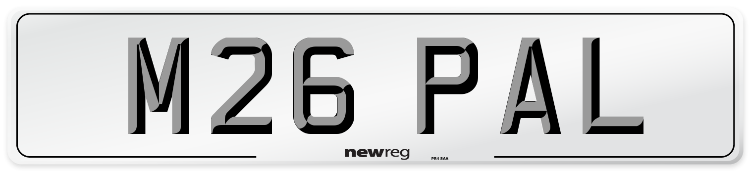 M26 PAL Number Plate from New Reg